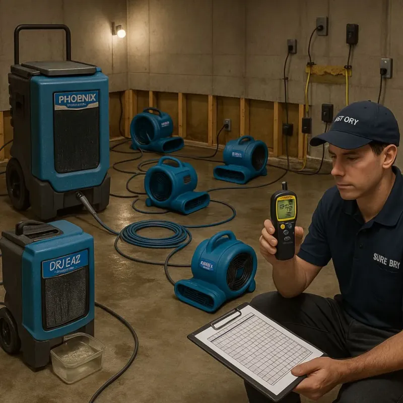Structural Drying and Dehumidification process in Lewisville, WA